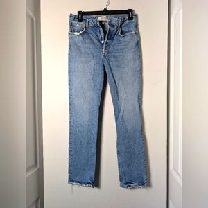Agolde Riley long jeans distressed straight leg sz 26